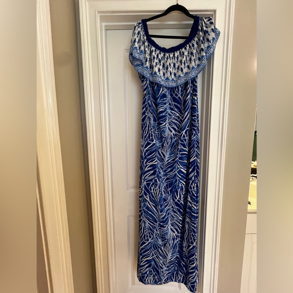 Lilly Pulitzer Alicia off the shoulder maxi dress, XL